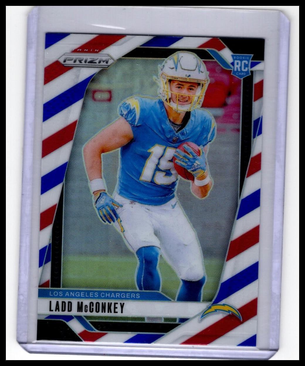 Ladd McConkey 2024 Panini Prizm Red White Blue #365 RC Rookie Chargers NFL NM