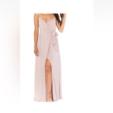 Show Me Your MuMu Blush Maxi mock wrap Dress S