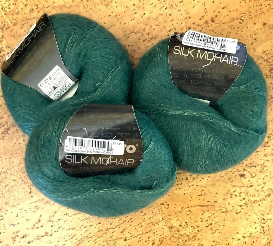 Lot of 3 Skeins Lana Gatto Silk Mohair, Luxurious Silk and Mohair Yarn - Photo 1/1