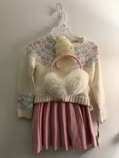 Cynthia Rowley Girls 3 Piece Set XS 4 Pink and Blue Long Sleeve