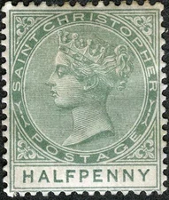St Christopher 1882 Queen Victoria MH (SC# 8)