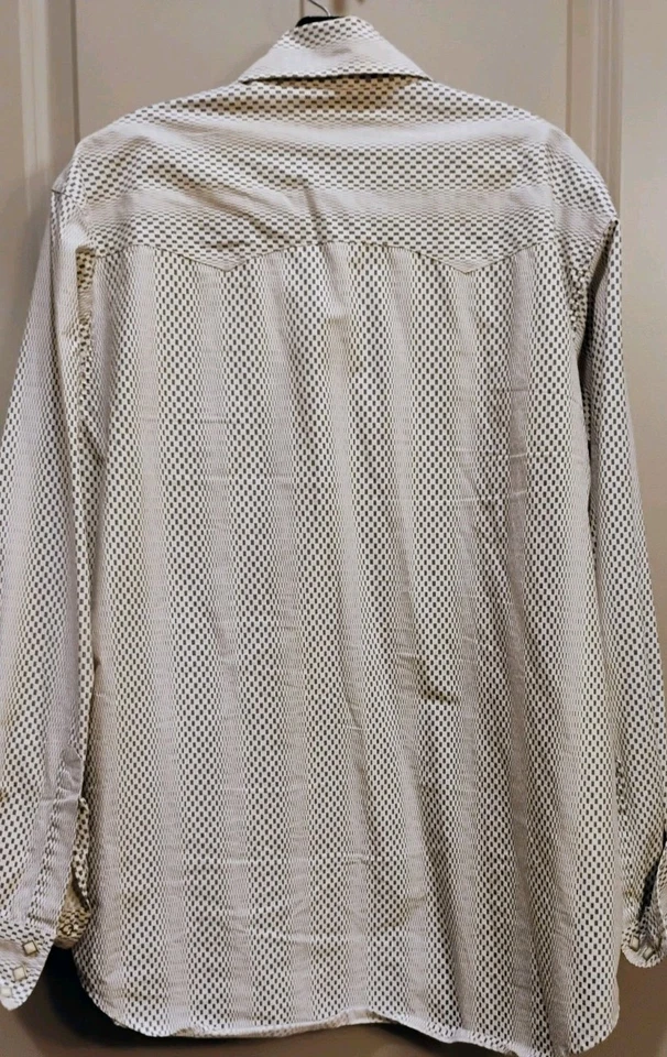 Camisa occidental a presión azul geométrica perla peto marca Lucky para hombre (grande) Foto 2 de 4