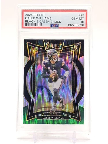 CALEB WILLIAMS 2024 SELECT CONCOURSE ROOKIE BLACK GREEN SHOCK B PSA 10 Q2756