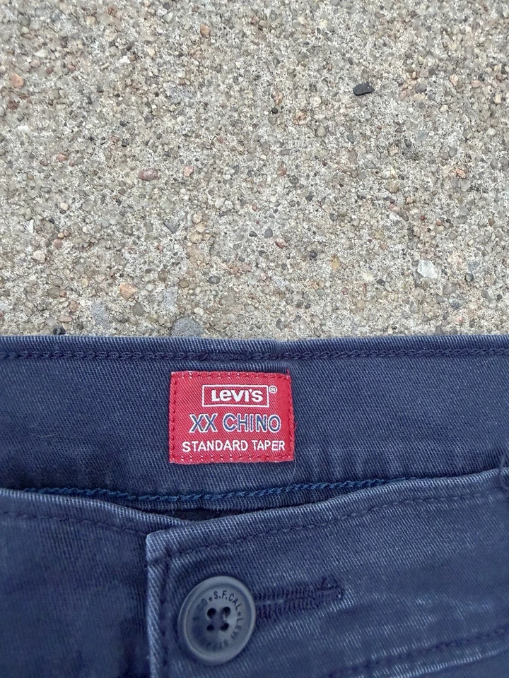Levi’s XX Chino Men’s Pants 38x32 Navy Standard Taper Chino Pants S40196 - Image 2 of 4