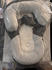 Infant Head and Body Support Cushion Pillow for Car Seat Gray White Comfortable
