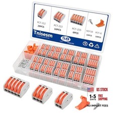 50Pcs Lever Wire Connectors Nuts Assortment Kit 28-12 AWG with 50PCS