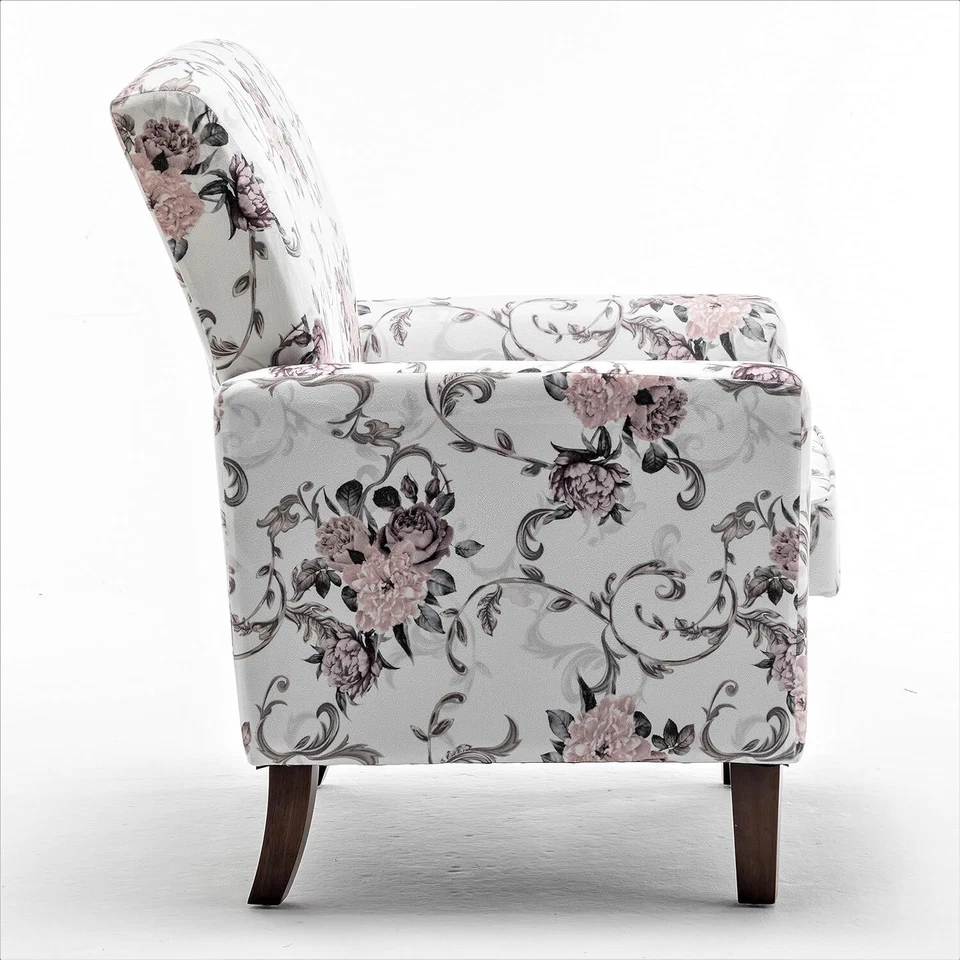 Sillón con brazo Accent con marco de madera de abedul y tapicería de terciopelo, sillón Foto 3 de 4