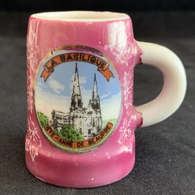 Vtg Miniature Mug Stein Souvenir La Basilique Ste Anne de Beaupre Giftcraft