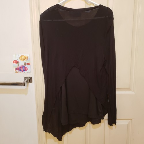Simply Vera Vera Wang Pure Night Top Black Asymmetric Cut Out Back Womans XL NWT - Picture 8 of 15
