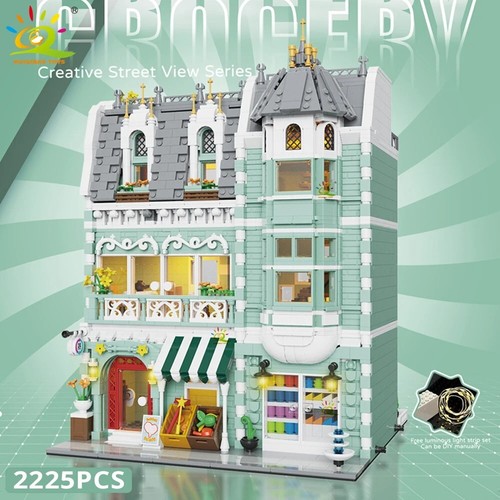 HUIQIBAO Toys MOC City Corner Coffee Shop Architecture Style Street View Micro B - Bild 9 von 16