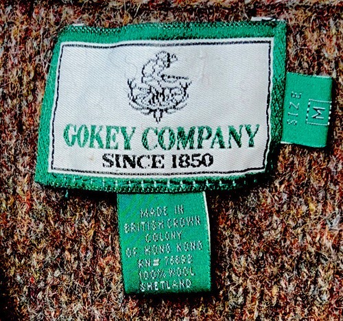 Gokey Company Size M 80’s 90’s Brown Wool Sweater Grunge British Crown Hong Kong - Picture 2 of 6