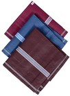 Men's Handkerchiefs, 100% Pure Cotton, Pocket Square Hankies Dark Color 3Pcs