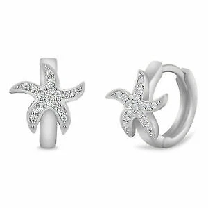 Pendientes de Moda enchapado en oro blanco de playa