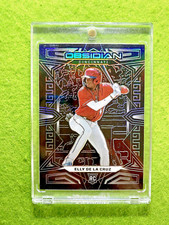 Elly De La Cruz REFRACTOR ROOKIE CARD Obsidian SILVER PRIZM 2023 Chronicles REDS
