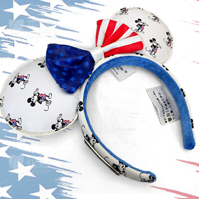 Loungefly Disney Parks Mickey and Minnie Bow American Ear Headband Disney- Parks Loungefly Mickey and Minnie Mouse Bow  main image 4