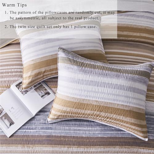 Full/Queen Quilt Bedding Set, White Grey and Full/Queen(3Piece Set