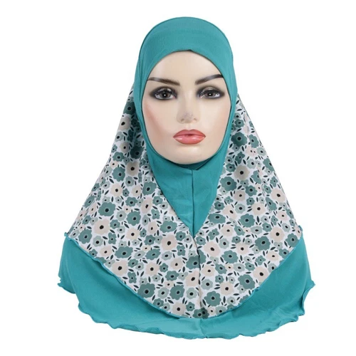 Fit 8-15 year old Muslim girl Arab headscarf floral Abaya base scarf- - Picture 14 of 31