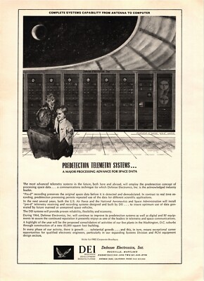 1964 Print Ad DEI Defense Electronics Inc Prediction Telemetry Systems Space Age