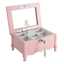 Large Footed Ballerina Musical Jewelry Box With Mirror and Lock For Girls-Pin...
