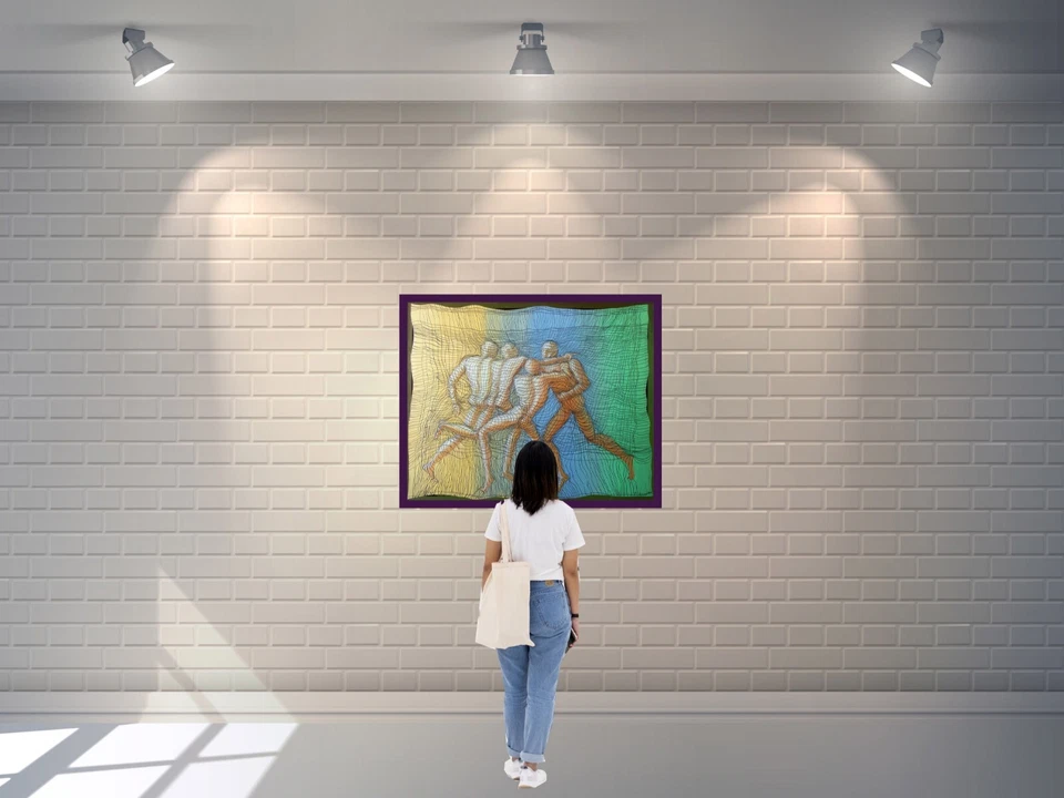 Arkadi Petrosyan "Unclear Question" Oil On Canvas, 85x105 cm, Armenian Fine Art Foto 3 de 3