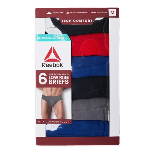 6-Pack Reebok Men’s Tech Comfort Performance Low Rise Briefs Underwear - Picture 3 of 15