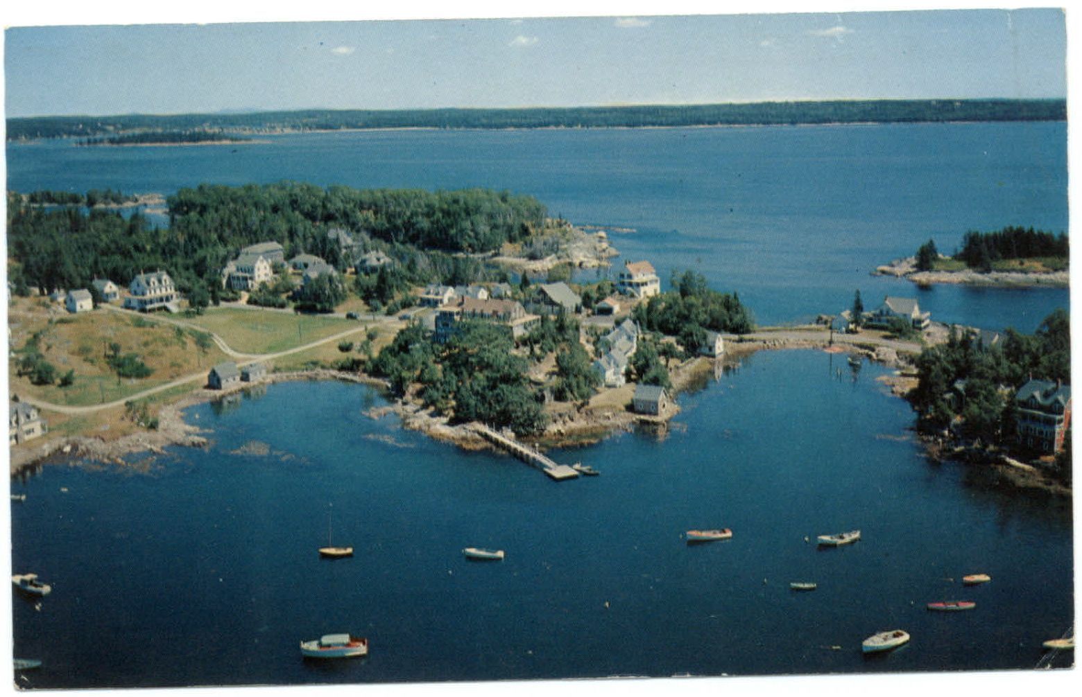 Christmas Cove Maine aerial named by Capt John Smith 1969 vintage