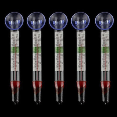 Fish Tank Aquarium Thermometer Glass Mount Suction Cup Floating Temperature 5pcs