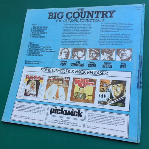 Jerome Moross THE BIG COUNTRY Epic Western Film Soundtrack Score LP Gregory Peck - Picture 6 of 12