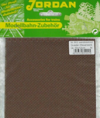 Jordan N 902 Quadermauerwerk Sandstein rot, 50 x 12 cm