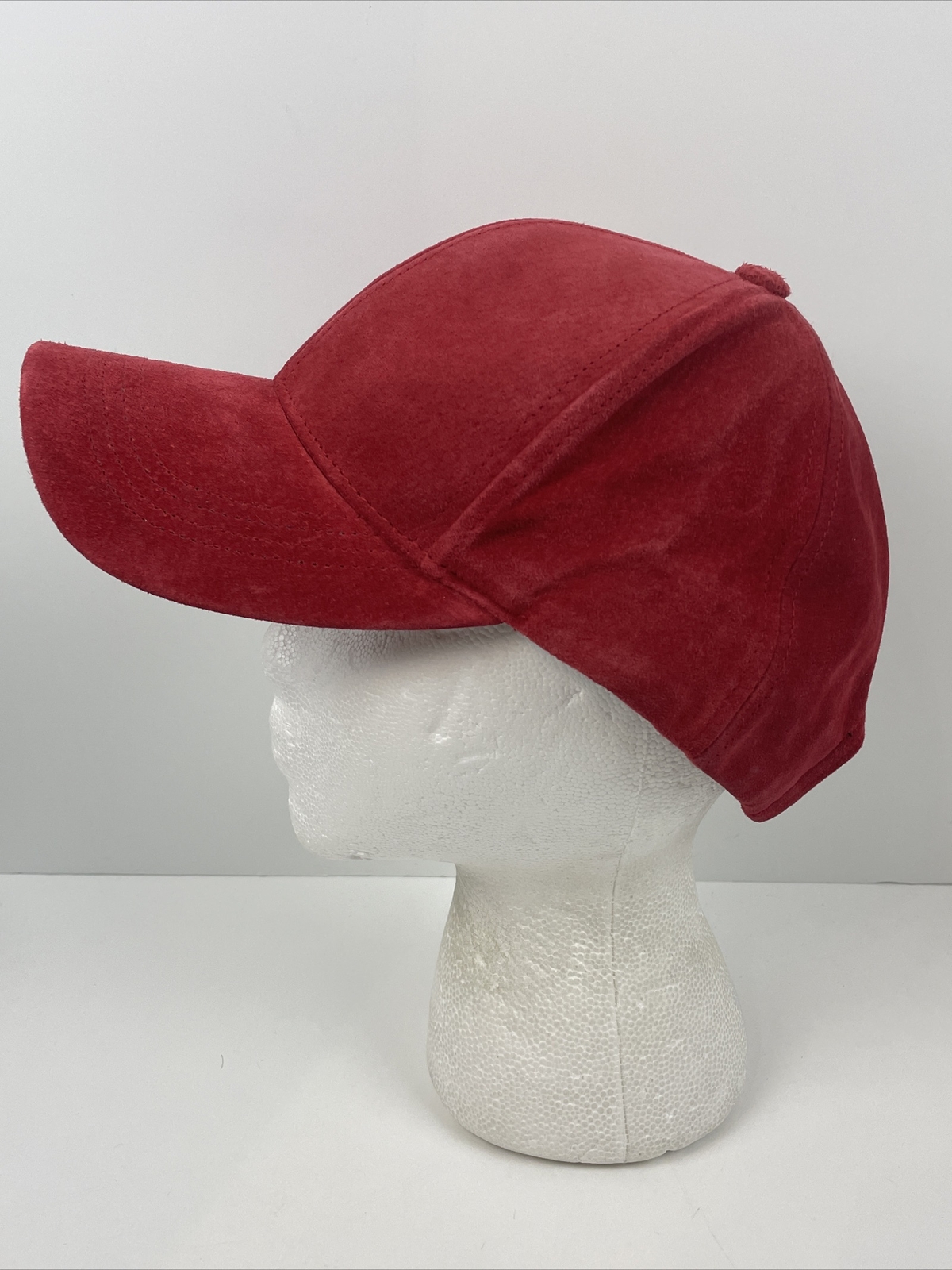 Solid Red Suede Hat Plain Adjustable Strap OSFA B… - image 3