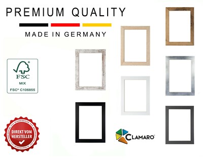 Bilderrahmen CLAMARO nach maß 'Collage' DIN FSC  Holz MDF Rahmen inkl. Acrylglas