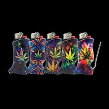 Toker Poker Lighter Sleeve Smoking Tool Bic - 420 Leaf - 5 Designs Available!