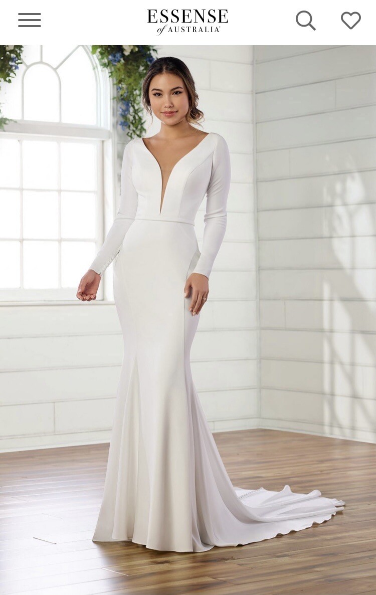 fitted crepe wedding dress Grace