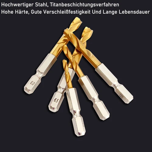 1.5-13mm Handhaben Bohrer Mit 1/4" Sechskantschaft Hss Spiralbohrer Bitaufnahme - Bild 7 von 25