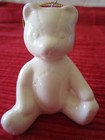 Vintage Lucie Sable 3" WHITE TEDDY BEAR porcelin Christmas Ornament Figurine — photo 9