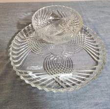 Chip and Dip Party Set By Indiana Rosette Frosted Glass  