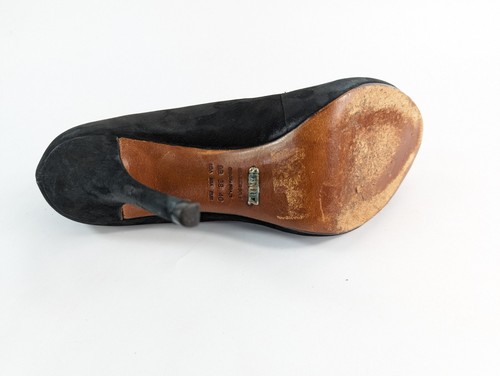 Shutz Black Nubuck All Leather High Heel Peep Toe Shoes Uk 7 Eu 40 - Picture 5 of 6