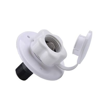  RV City Water Inlet, RV Water Inlet Connection with Check Valve, RV City White