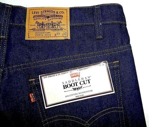 Vintage 1975 NEW Levi's 516 Saddleman Boot Cut Blue Jeans measured Fit  36x32 | eBay