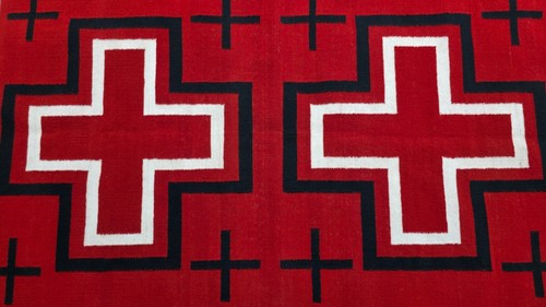 5x8 Ft Handwoven red wool Navajo rug Southwestern Pattern Native American Rug - Picture 13 of 21