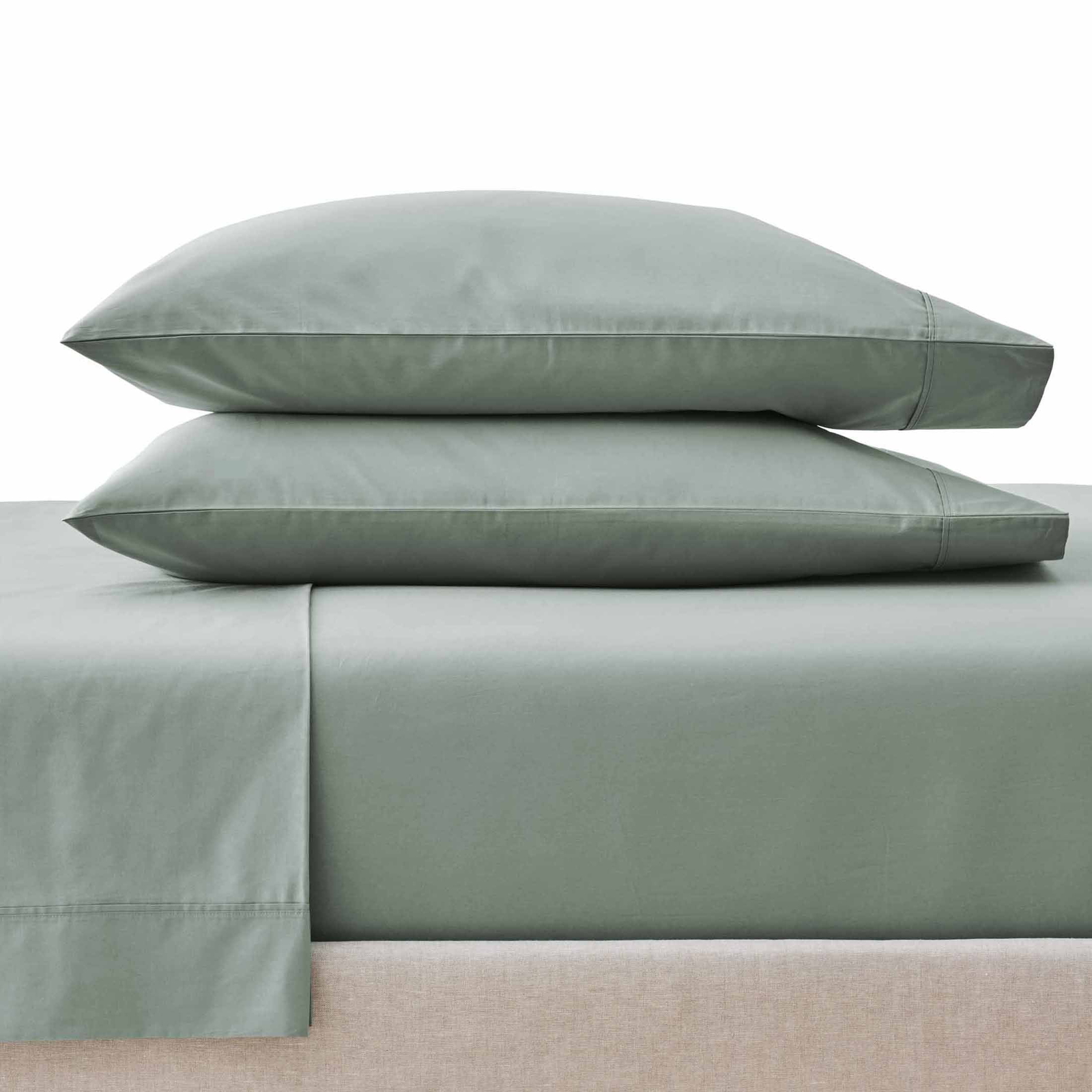 Cool & Crisp 4-Piece 300 Thread Count Green River Cotton Percale Sheet Set,
