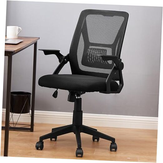 Mid-Back Swivel Ergonomic Office Chair with Adjustable Arms Mesh Lumbar Black