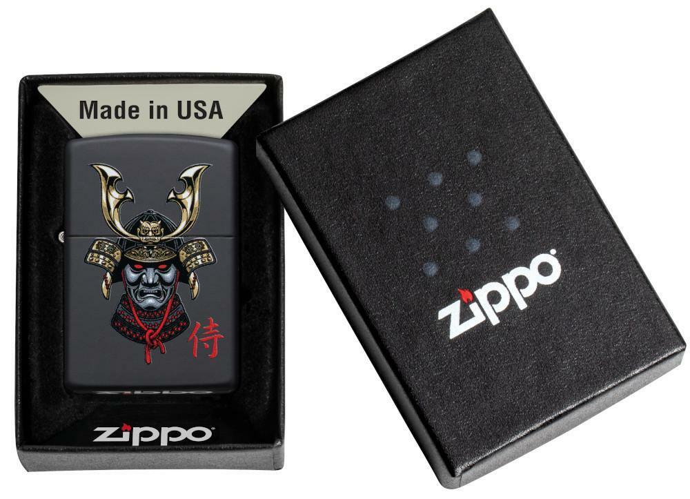 Zippo Windproof Lighter, Japanese Samurai in Helmet, 49259, New In Box