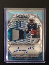 Sony Michel 2018 Spectra Neon Blue Prizm Aspiring RPA RC Rookie Patch AUTO /49