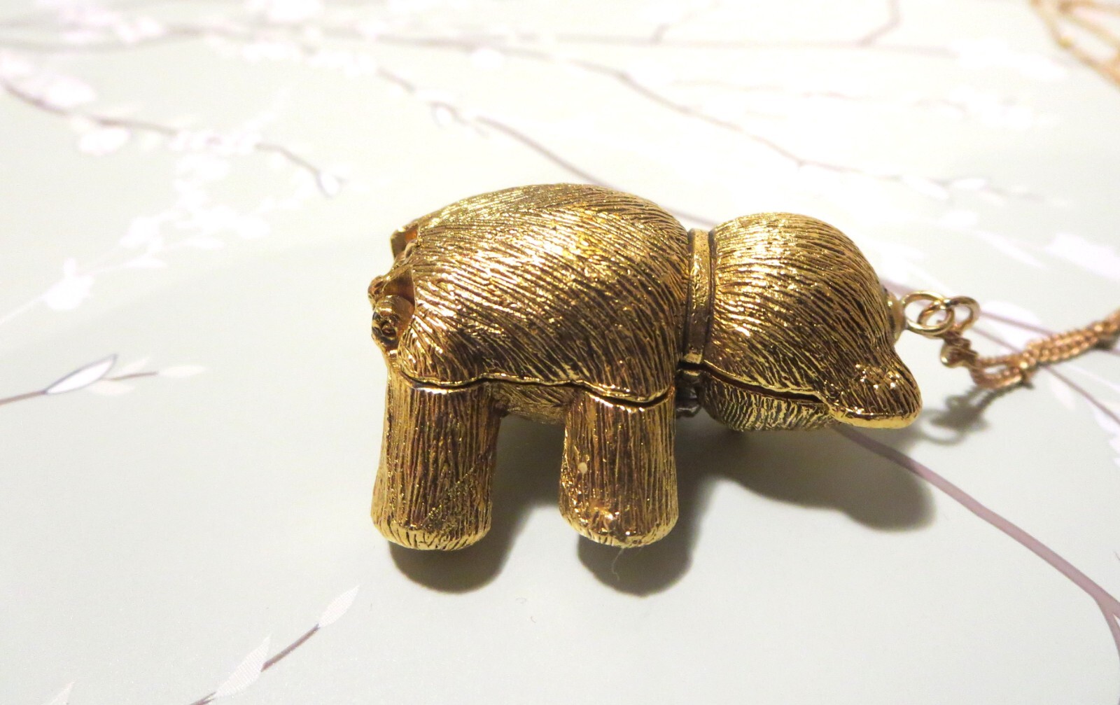 Vintage Max Factor Solid Perfume necklace Teddy B… - image 4