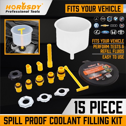 Spill Proof Radiator Coolant Filling Funnel Kit Car Auto Fluid Cooling System - Picture 1 of 8