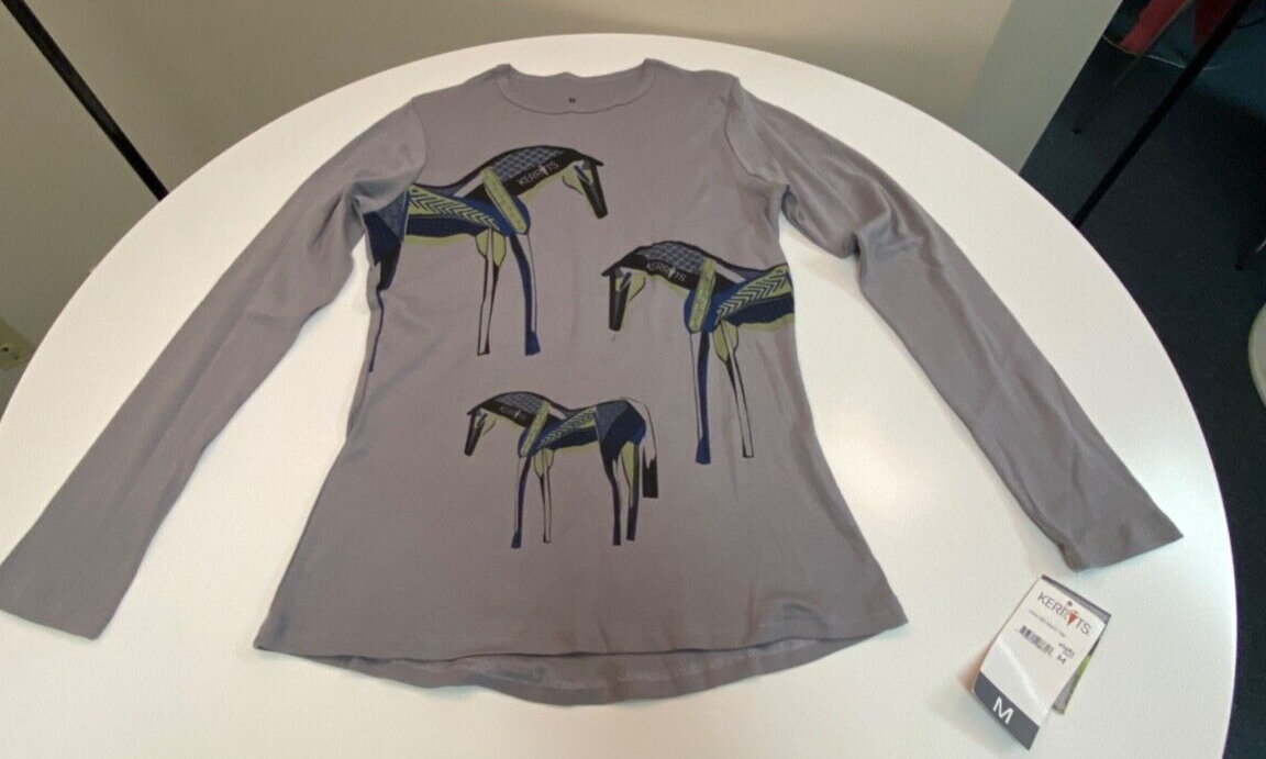 T shirt bambina Kerrets pony dipinta grigia taglia M