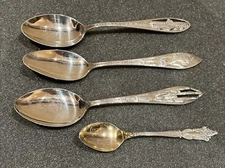 Lot Of 4 Sterling Silver Arizona State Souvenir Spoon ~ Phoenix Grand Canyon