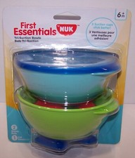 NUK First Essentials, Tri-Suction Bowls, 6 Months, 2 Bowls  1 Lid