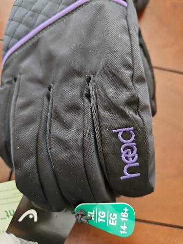 Head Brand Waterproof DuPont Gloves Size X-LargeXL (14-16) Black / Purple NWT - Picture 2 of 6